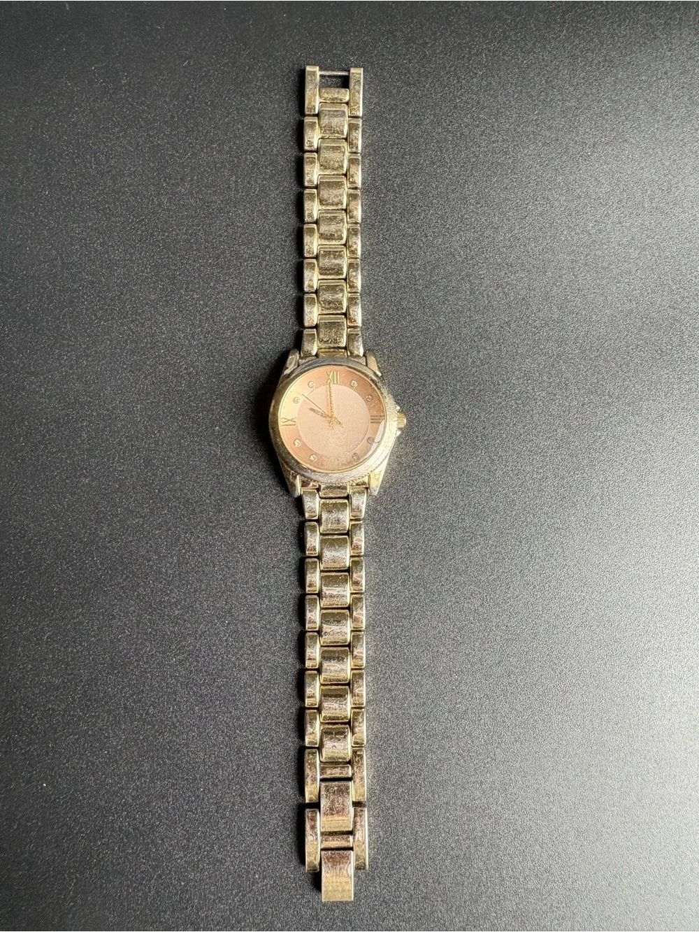 Gold-Tone‎ Pink Dial Women's Bracelet Watch